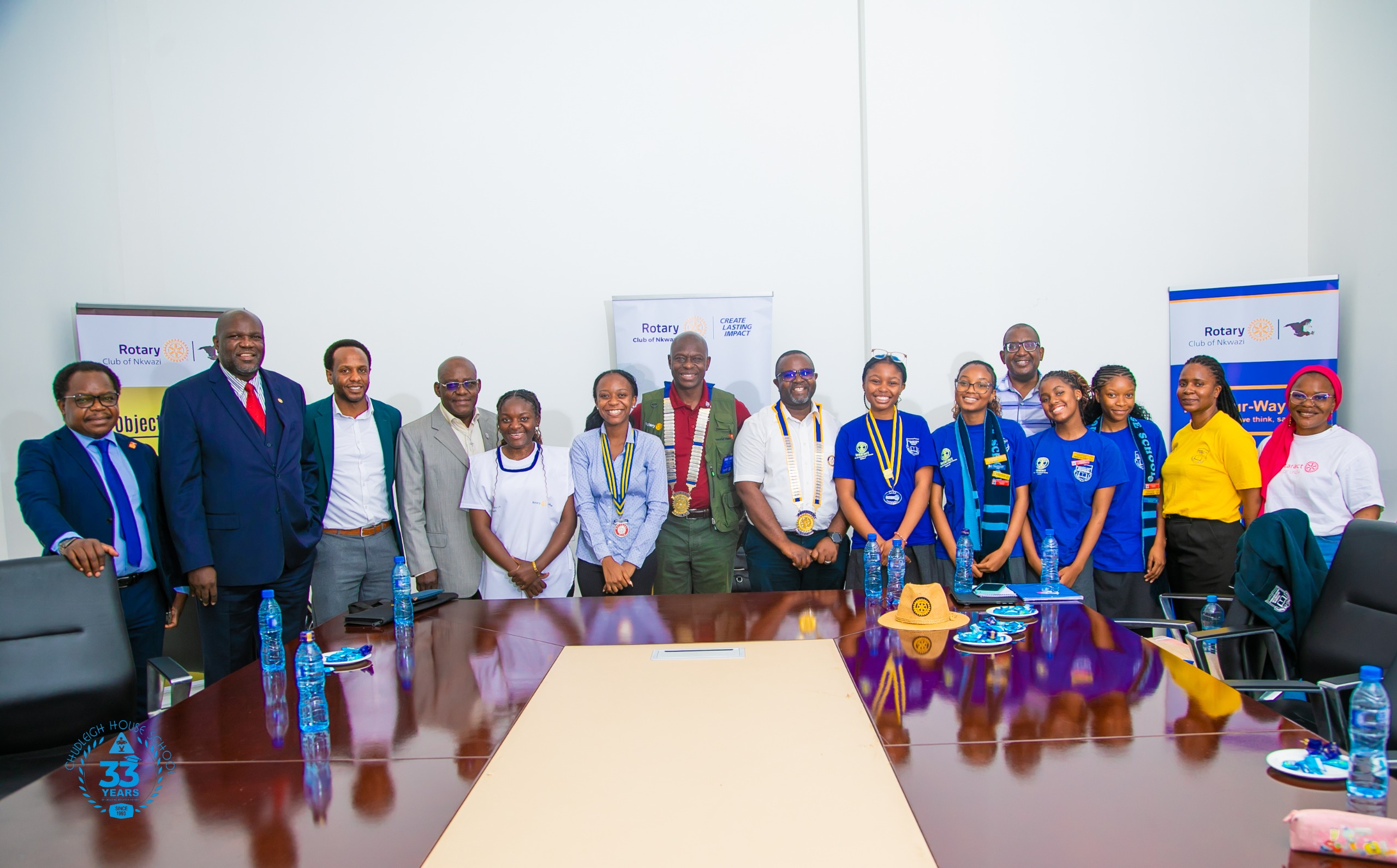 CHS Interact Club leaders at a Rotary Club of Nkwazi meeting